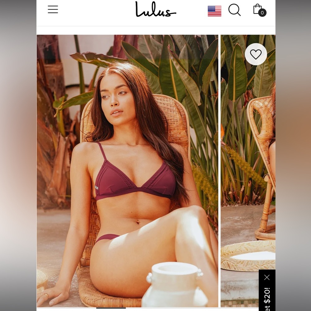 Seaside Plum Triangle Bikini Top Rhythm. bathing suit Lulus